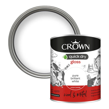 Crown 750ml Gloss White High Shine One Coat Paint