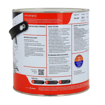 Crown 2.5L Brilliant White One Coat Gloss Paint