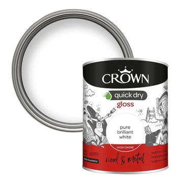 Crown Breatheasy 750ml Brilliant White Quick Dry Gloss Paint