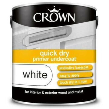 Crown 2.5L White Quick Dry Undercoat Paint