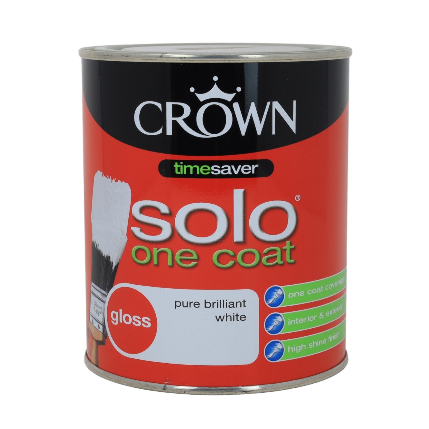 Crown 750ml Pure Brilliant White Solo Gloss Paint