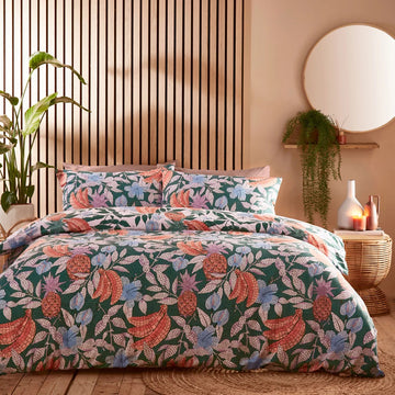 Furn Floral Mosaic Duvet Cover Set, King, Jade