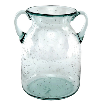 Flower Glass Vase With 2 Handles
