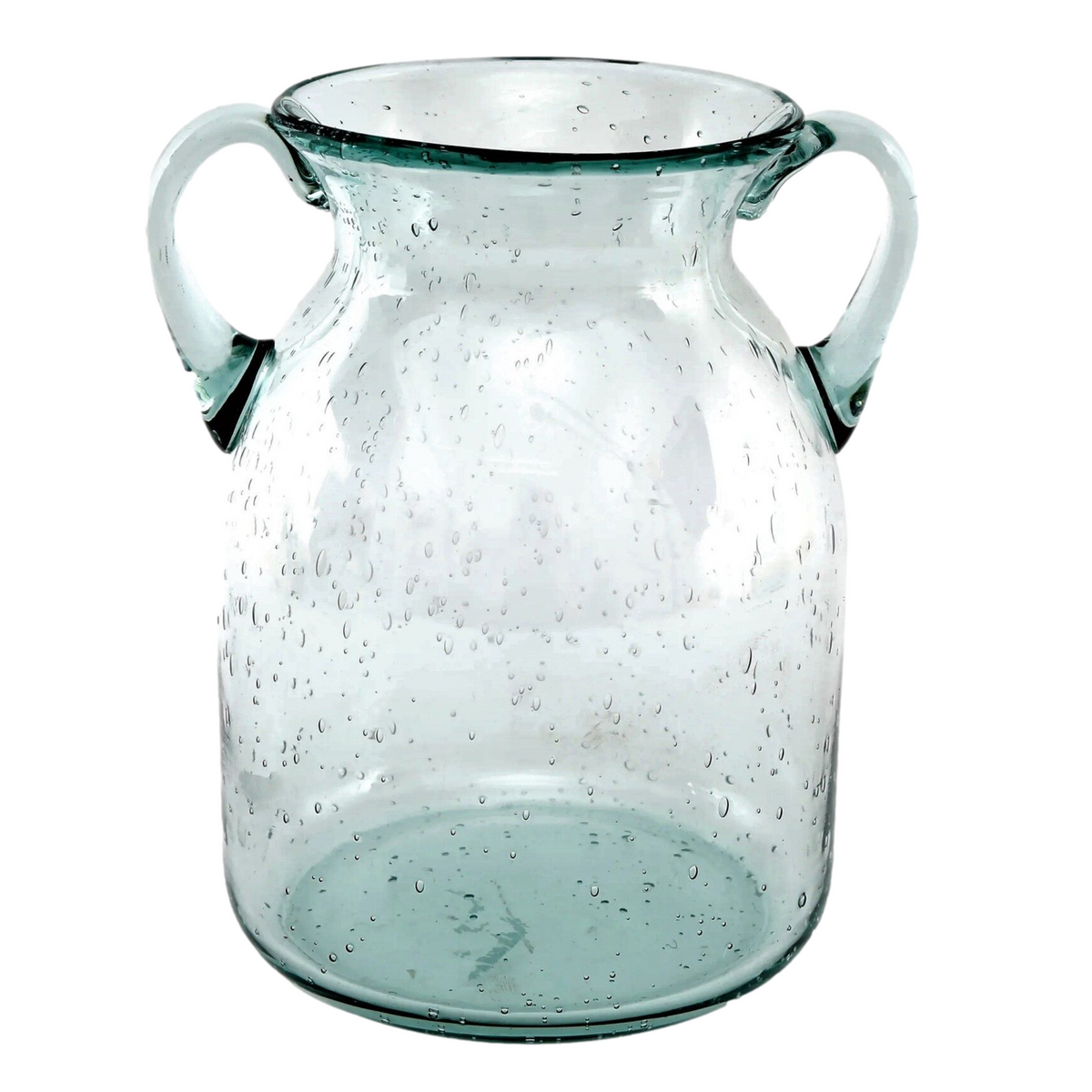 Flower Glass Vase With 2 Handles