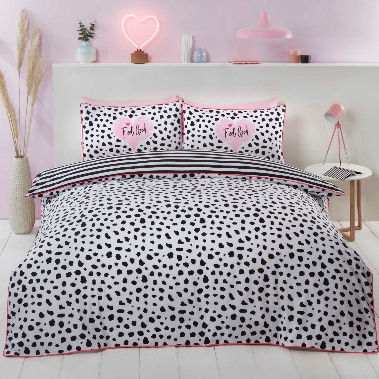 Dalmation Duvet Cover Set King, Black