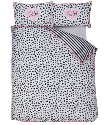 Dalmation Duvet Cover Set King, Black