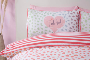 Dalmation Duvet Cover Set King, Blush Pink
