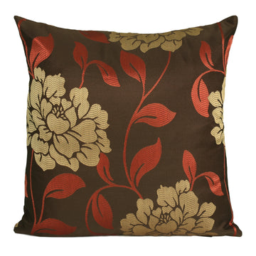 Floral Design Davina Terracotta Orange Cushion Cover