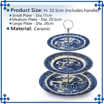 Willow Blue 3-Tier Cake Stand