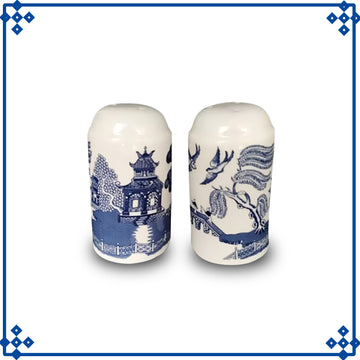 Blue Willow Ceramic Salt & Pepper Shakers Pots