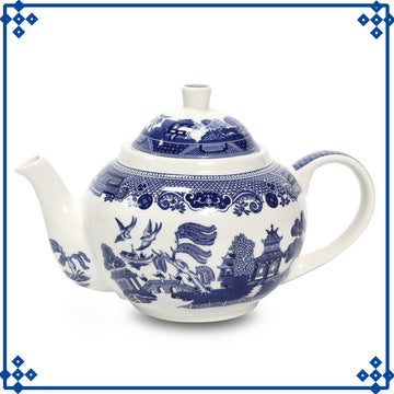 Ceramic Blue Willow 1 Litre Teapot