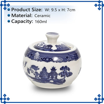 Blue Willow 160ml Sugar Bowl with Lid