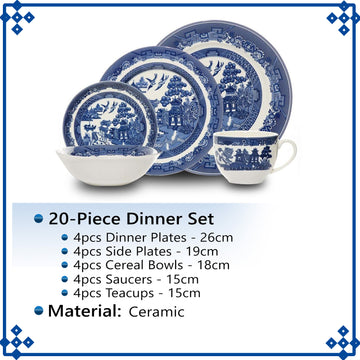 Blue Willow 20-Piece Dinner Set