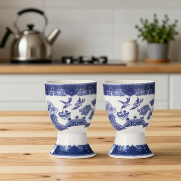 Blue Willow Fine China Ceramic Egg Cups