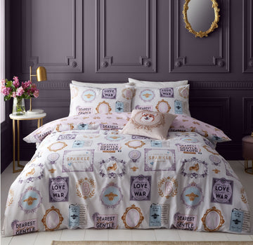 Catherine Lansfield Gold Pomeranian Corgi Crown Print Duvet Cover Set, Super King