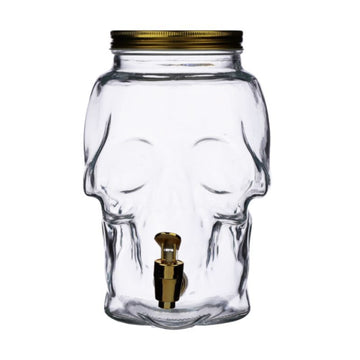 2.6L Dispenser Glass Skull Shaped Halloween Party Water Juice Drinks Dispenser