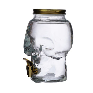 2.6L Dispenser Glass Skull Shaped Halloween Party Water Juice Drinks Dispenser