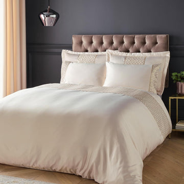 Catherine Lansfield Deco Diamante Duvet Cover Set, Double, Champagne