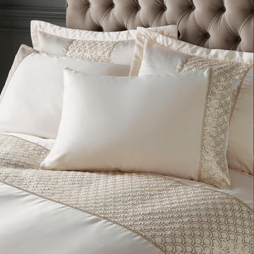 Catherine Lansfield Deco Diamante Duvet Cover Set, Double, Champagne