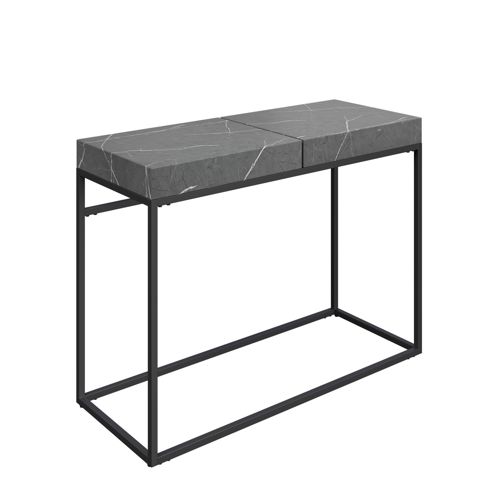 8cm Thick Seren Grey Marble Effect Console Table