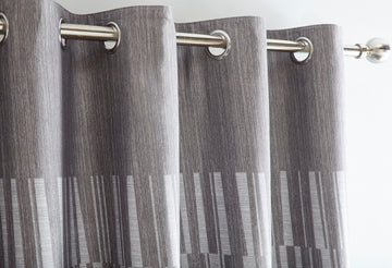 Luxury Geometric Charcoal Grey Curtains 46