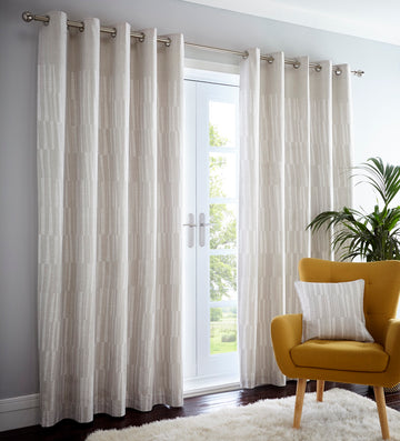Detroit Geometric Fully Lined Eyelet Ring Top Curtains 66