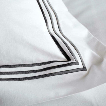 Embroidered Black Duvet Cover Luxury Hotel Collection Bedding Set - King