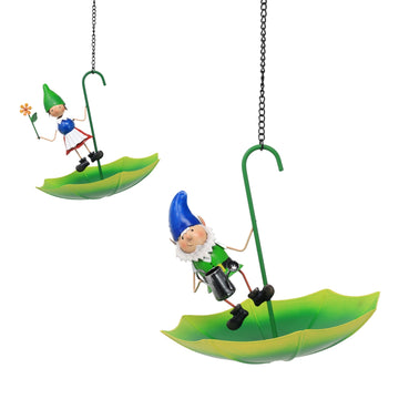 Metal George & Gabriel Umbrella Hanging Birdfeeder