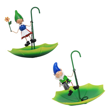 Metal George & Gabriel Umbrella Hanging Birdfeeder