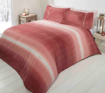 Diamante Blush Pink Teddy Fleece Duvet Cover Set, Single