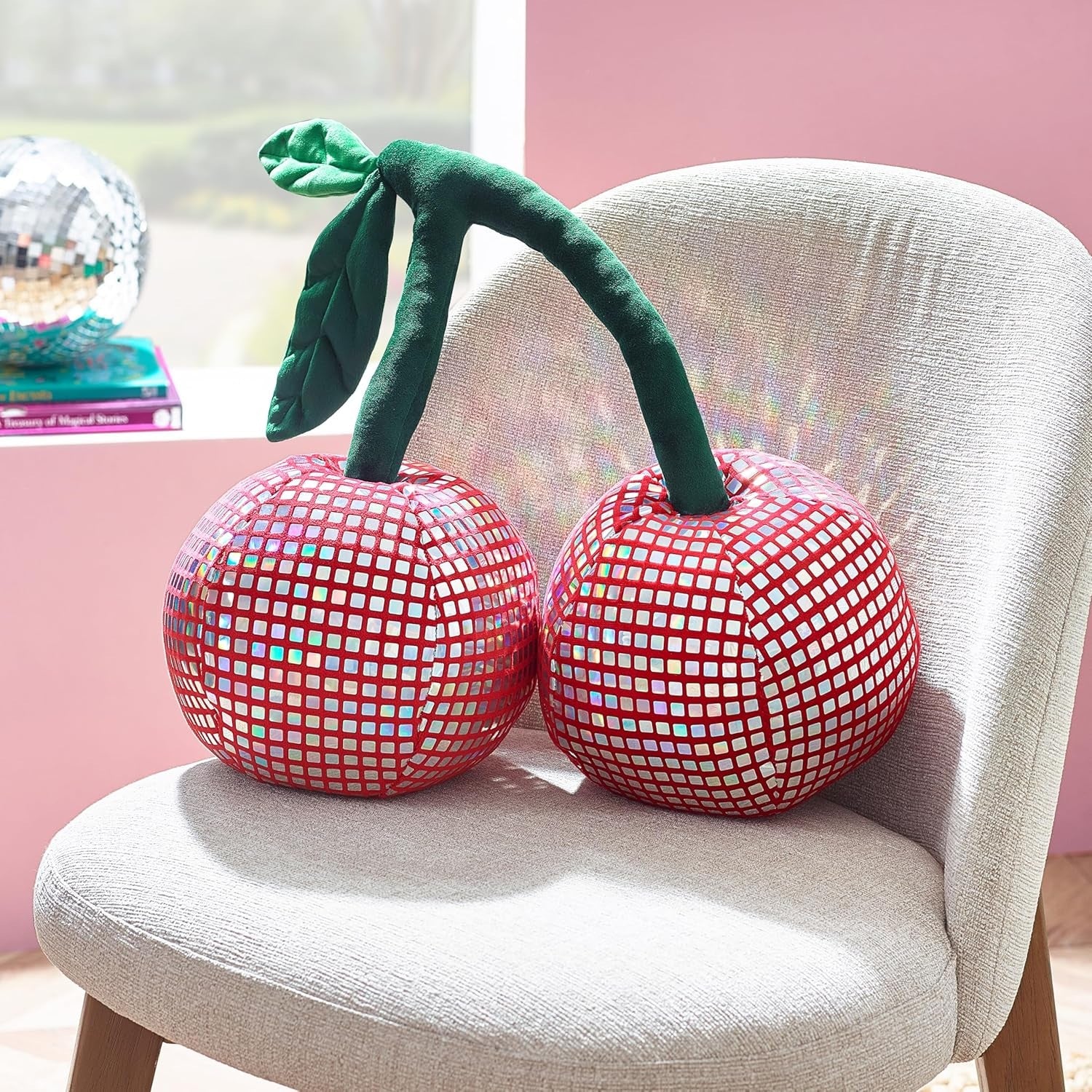 Catherine Lansfield Disco Cherries 3D Cushion