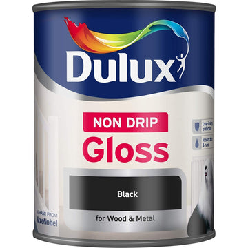 Dulux 750ml Non-Drip Gloss Black For Wood & Metal Paint