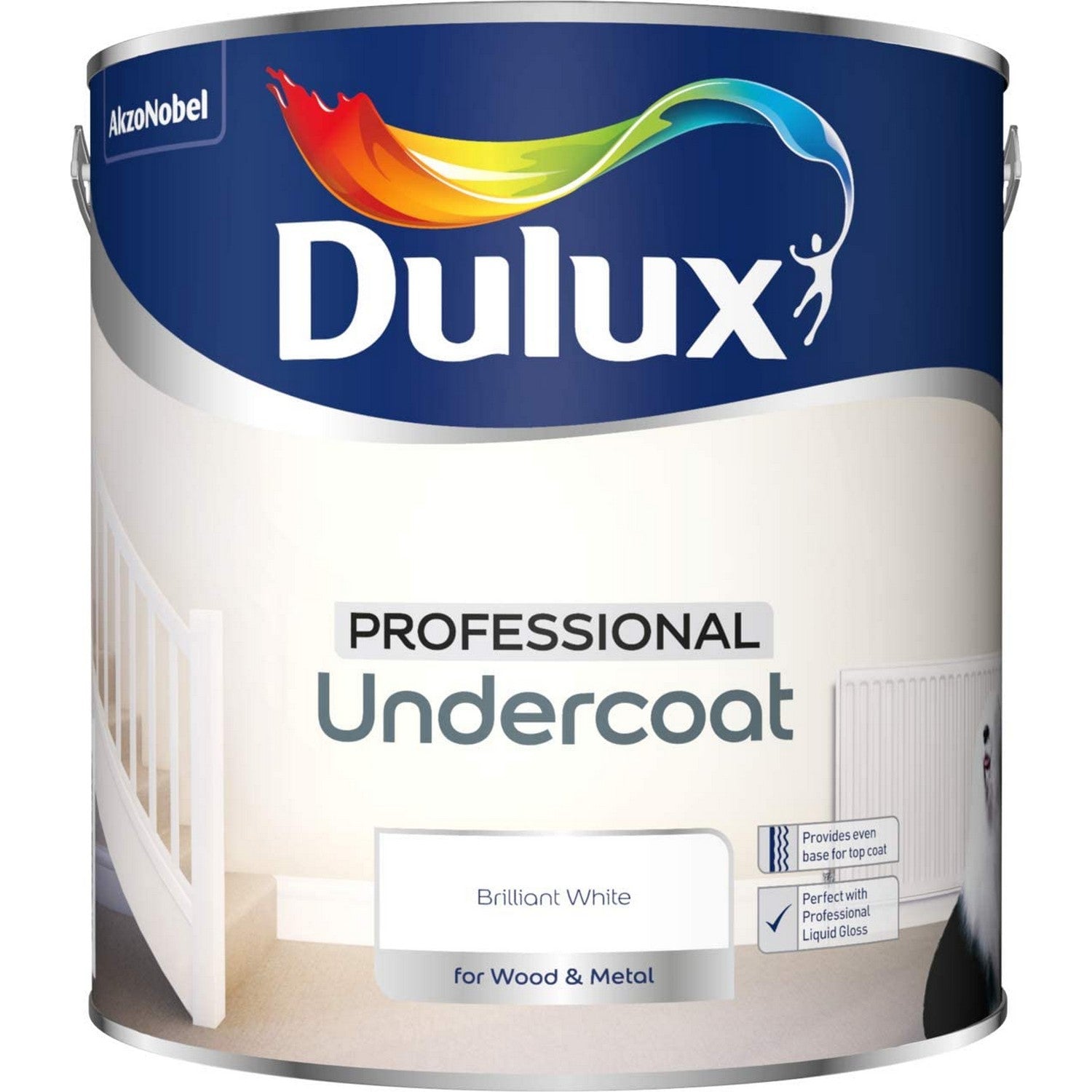 Dulux 2.5L Pro Undercoat Brilliant White For Wood & Metal Paint