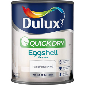 Dulux Quick Dry 750ml Eggshell Paint - Pure Brilliant White