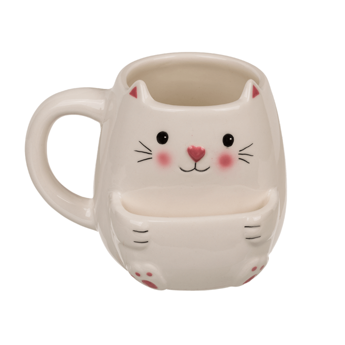 300ml Dolomite Mug Cookie Holder Cat