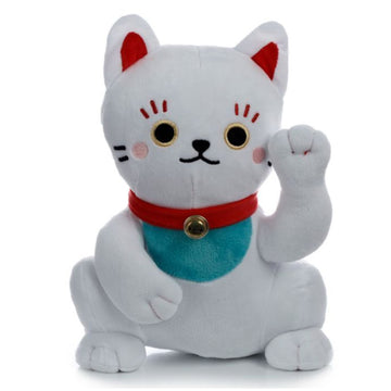 Lucky Cat Door Stopper Maneki Neko White Weighted Novelty Animal Shaped
