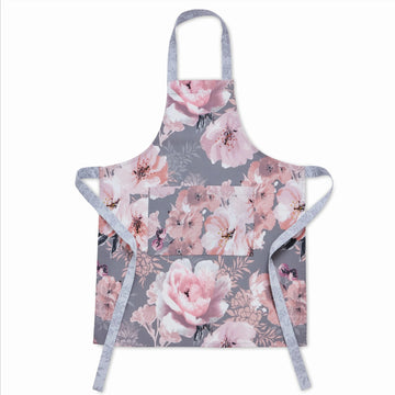 Catherine Lansfield Dramatic Floral Apron With Pocket - Grey