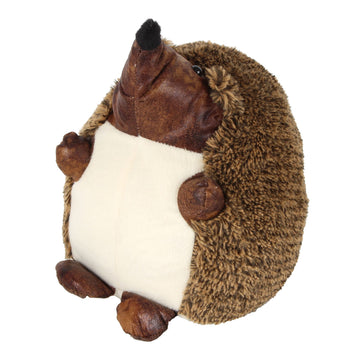 Brown Faux Fur Hedgehog Shaped Door Stopper