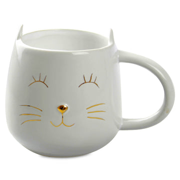 Glazed Dolomite Cat Coffee Mug with Ears