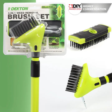 Dekton 3-in-1 Brush Weeder Patio Scraper