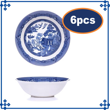 6-Set Ceramic Blue Willow 15.5cm Cereal Bowl