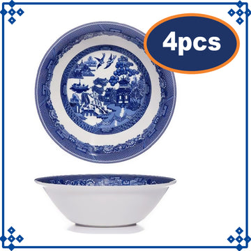 4pcs Blue Willow 18cm Cereal Bowl