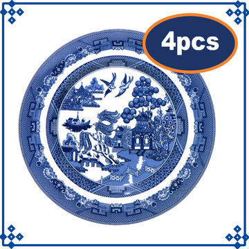 4-Set Ceramic Blue Willow 27cm Dinner Plate