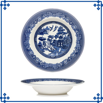 3pcs Blue Willow 22cm Soup Plate Salad Dish