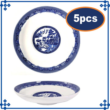 5pcs Blue Willow 28.5cm Pasta Bowl Plate