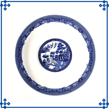 3pcs Blue Willow 28.5cm Pasta Bowl Plate