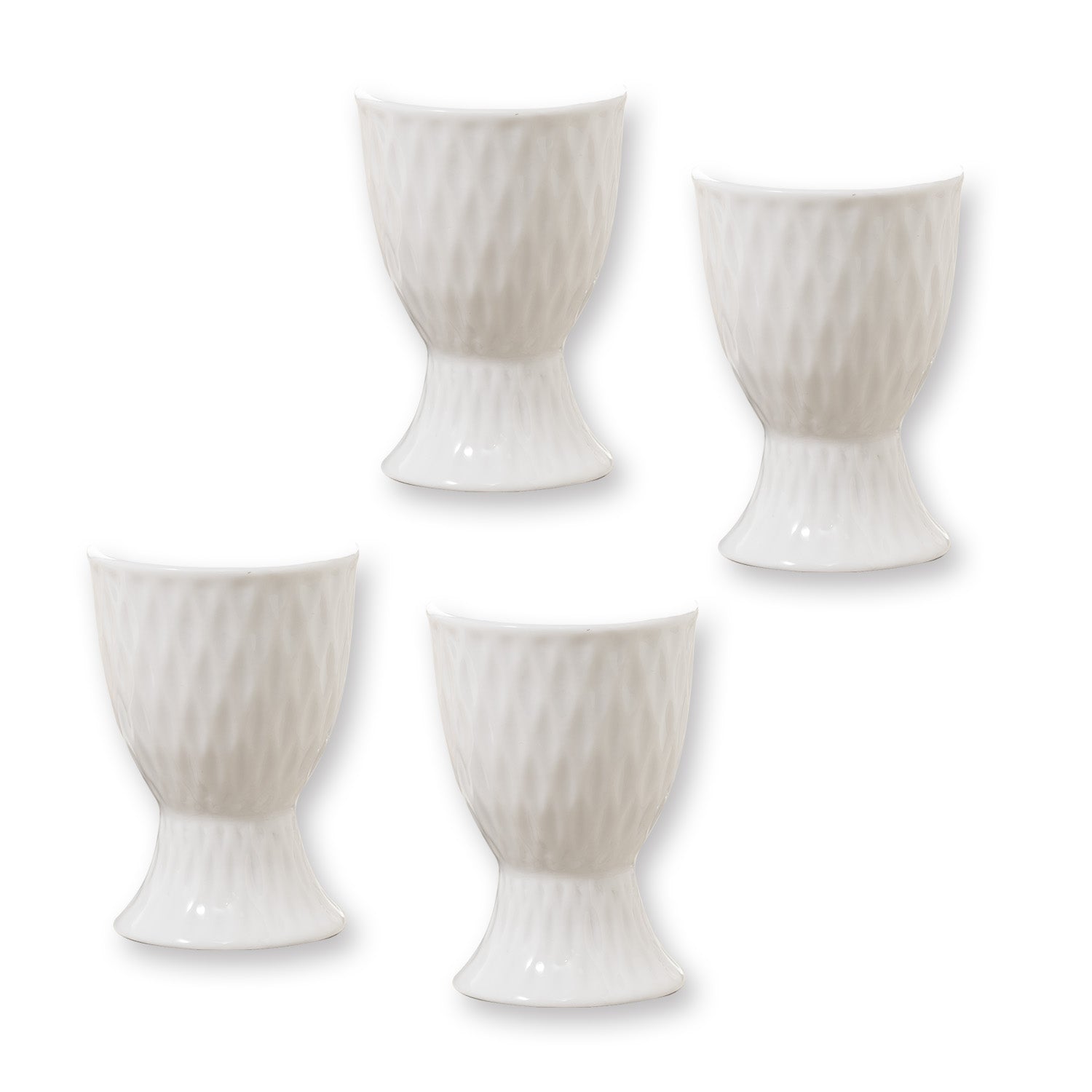 Jewel 4pc White Ceramic Egg Cups Set