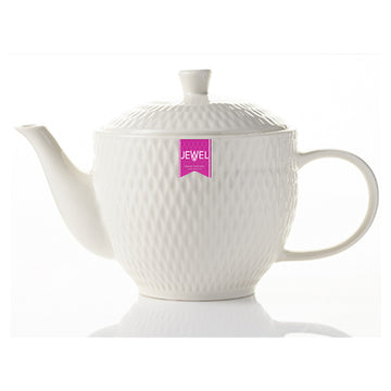 Jewel White Ceramic Tea Pot