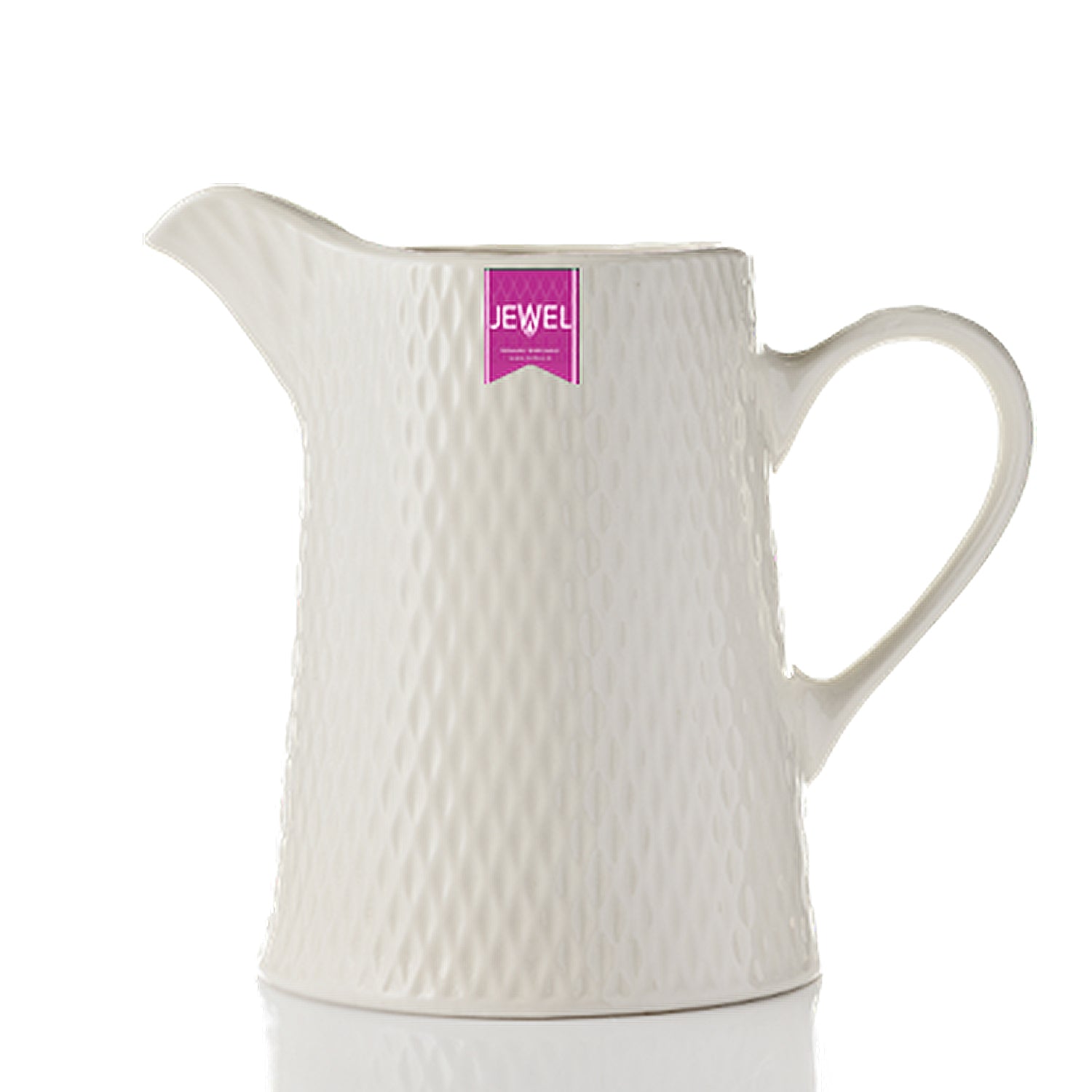 Jewel White Ceramic Beverage Pitcher