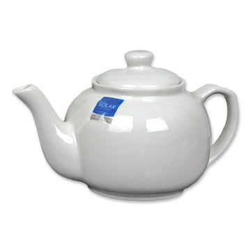 Minimalist Glossy White Ceramic Teapot - 1.1L